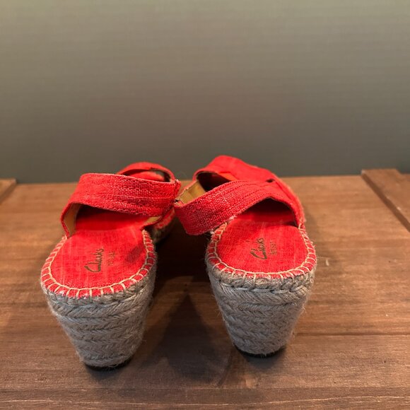 Clarks Artisan Womens Pink Slingback Wedge Sandals Size 9.5M - Picture 6 of 8